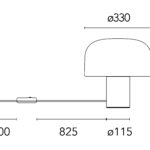 Flos-Pim-Technical_Drawing-Luminaire-Table-Bellhop-Glass